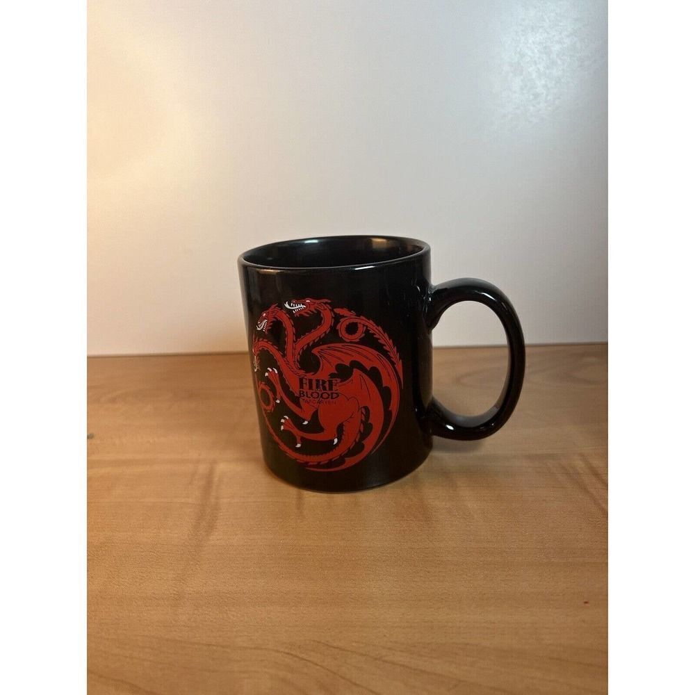 Game of Thrones Fire and Blood Targaryen HBO Show Black Coffee Mug / Tea Cup